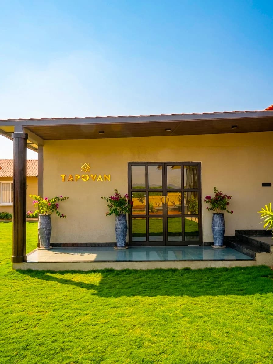 Tapovan Banquet Hall interior at Anaasa Resorts Tiruvannamalai